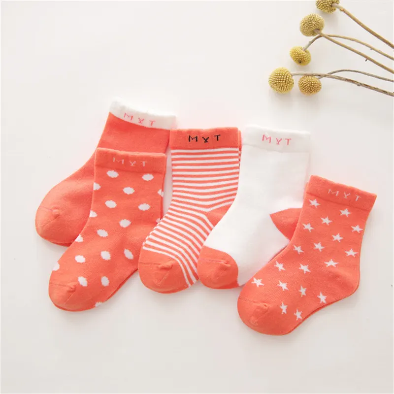 5 pair Simple geometry Safe Warm Comfort High Quality Cotton Soft Newborn Socks Kids Boy New Born Baby Girl Socks Miaoyoutong - Цвет: 2004-jvhong