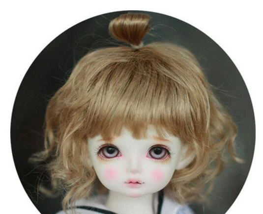 D01-P423 детская игрушка ручной работы 1/6 blyth 1/4 1/3 аксессуары для кукол BJD/SD кукольный парик маленькая голова для шариков волос 1 шт - Color: C-----wig