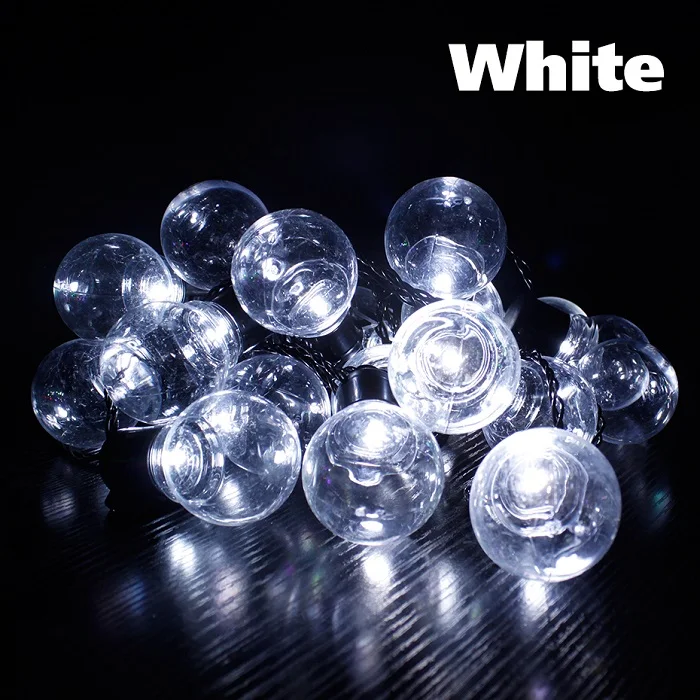 20Ft 6cm Bulb Globe String Lights With Clear Bulb Backyard Patio Lights Vintage Bulbs Decorative Outdoor Garland Wedding A1 - Испускаемый цвет: White