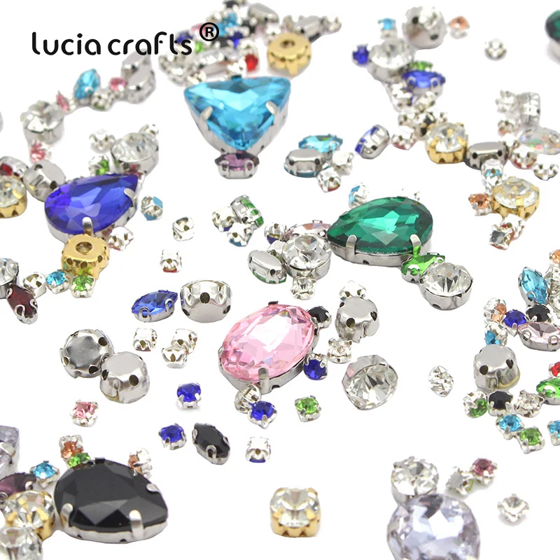 Lucia crafts 50 г/лот 3-19 мм несколько стилей хрустальные стразы с когтями для украшения одежды G0806