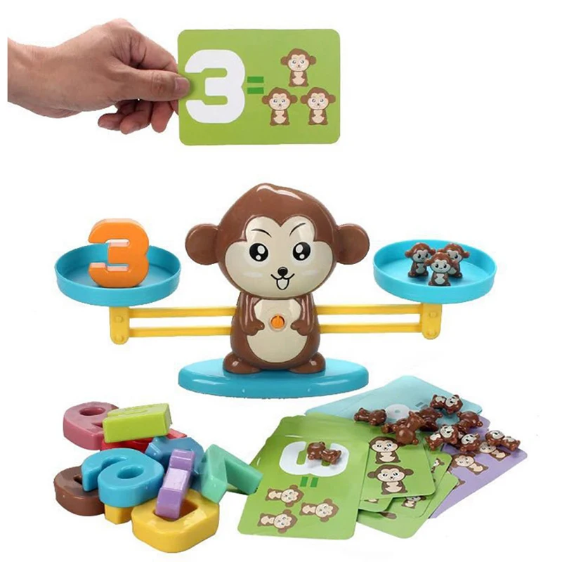 

Monkey Digital Balance Scale Toy Addition and Subtraction Math Toys for Children Education Kindergarten Early Learning Toy