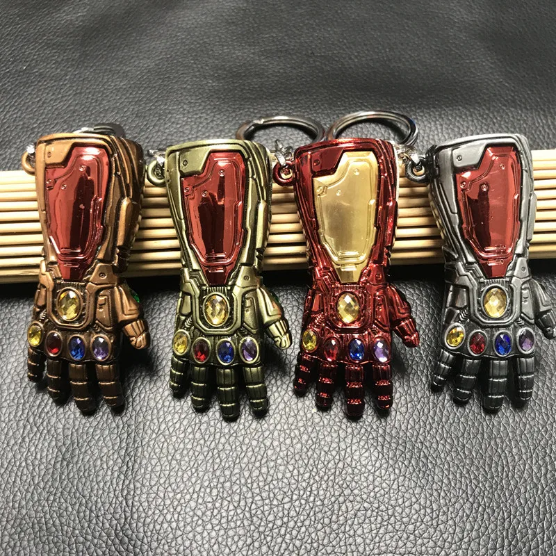 

2019 New Marvel Avengers 4 Thanos Infinity Glove Gauntlet key Chain Iron Man Glove Key Chain For Gift Chaveiro Keyring Jewelry