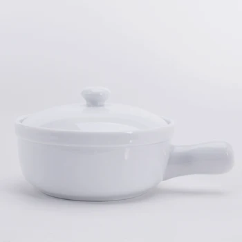 

Side Handle Pattern 5" Porcelain Casserole Dish Stockpot With Lid Ceramic High Quality Household Soup Pot Cooking Tools