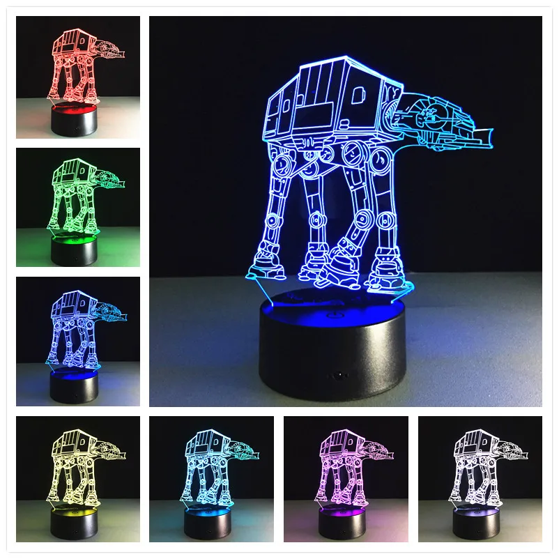 3d настольная лампа, визуальная 3d лампа для детей, R2-d2, сенсорный Usb Настольный светильник, кроме лампе, детский ночной Светильник для сна