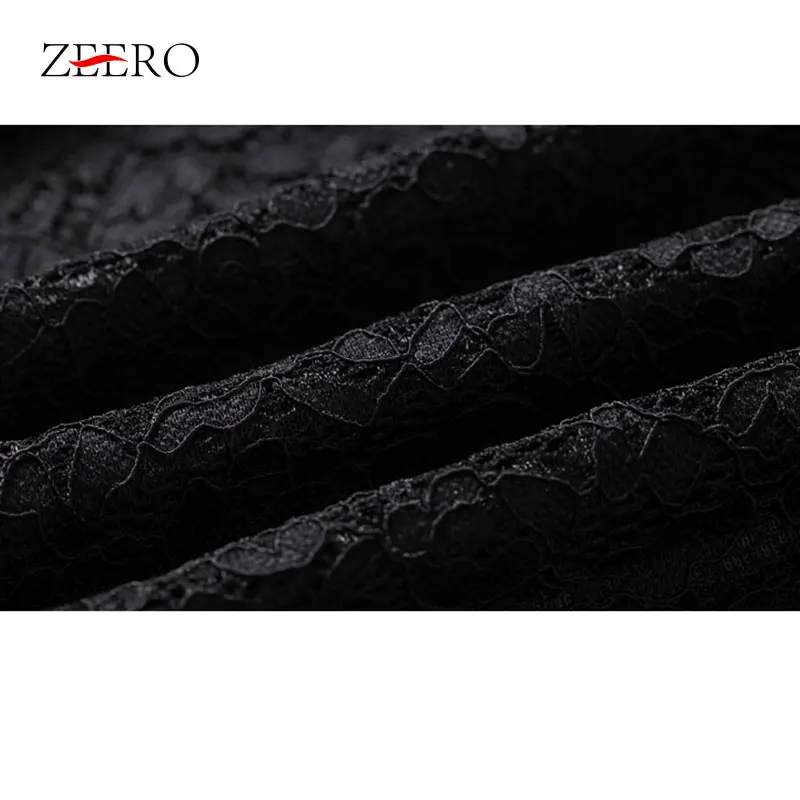Модные кружевные Длинные платья ZEERO 2018 женские осенние облегающие и Расклешенные