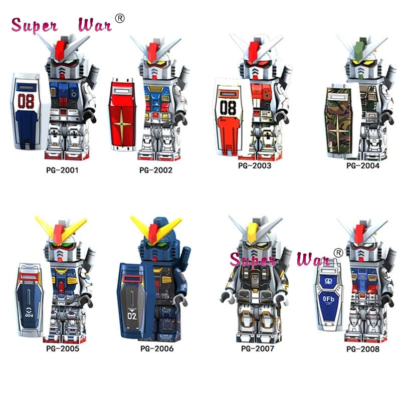 8pcs Super heroes figure GUNDAM series RX 178 RX79 RX 78 GP01 MK 11 Brick Action