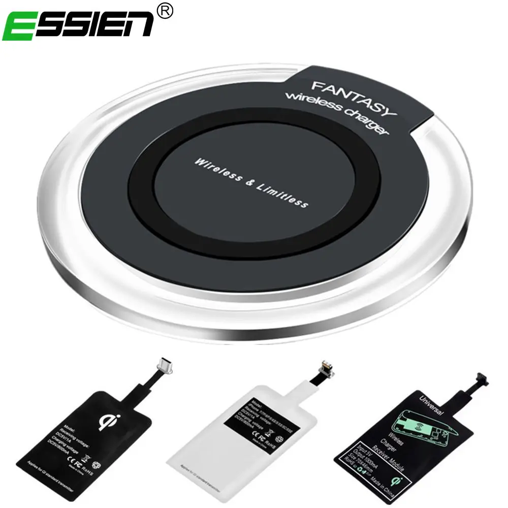 

Essien Qi Wireless Charger Adapter for iPhone X XS Max XR 7 Wireless Charging pad for Samsung S9 S10+ Note 9 8 Wireless Charger