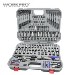WORKPRO 164 шт. набор инструментов ручные инструменты для ремонта автомобиля набор инструментов Инструменты механик разъемы для инструментов