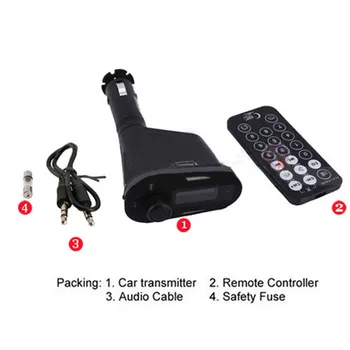 

Car accessories Wireless kit FM Transmitter Radio receiver LCD Car kit music MP3 Player+USB SD MMC Remote Control+Music+Charger