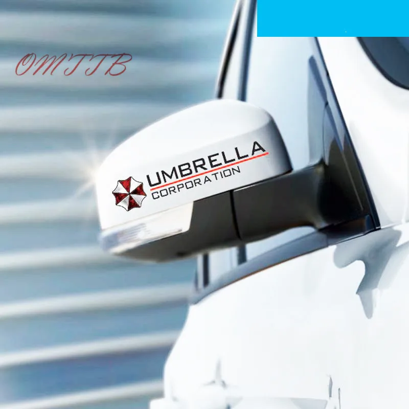 Car styling 1 pair Resident Evil Universal Car Rearview Mirror Stickers Umbrella Corporation Waterproof car Sticker for all car