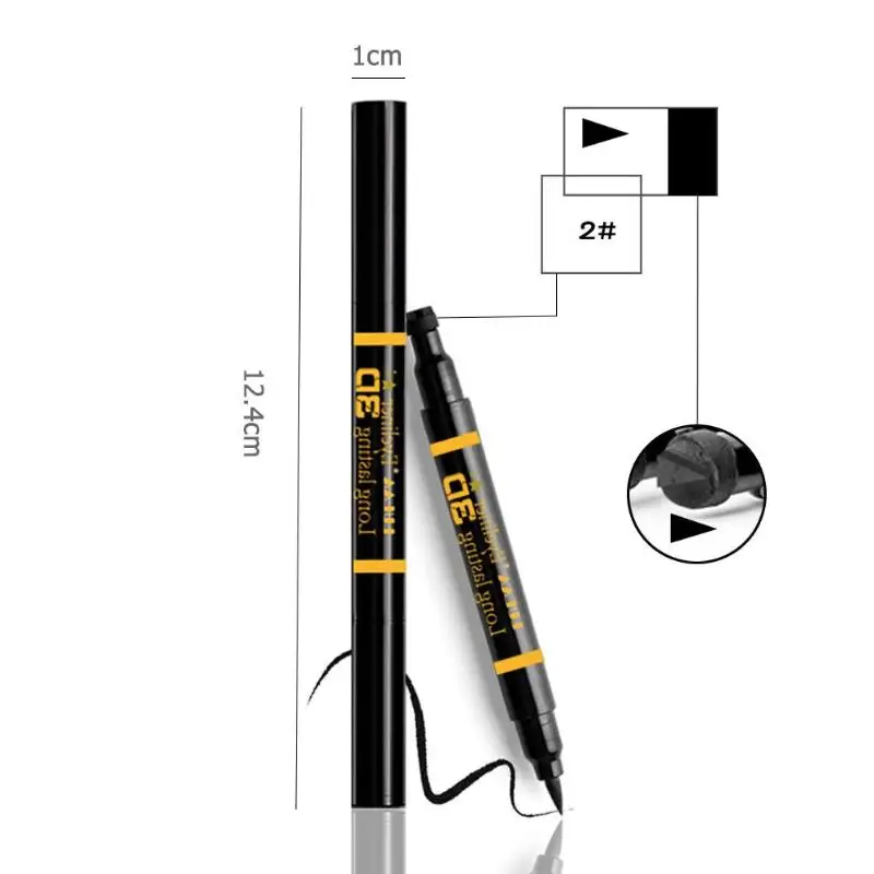 Водостойкая Подводка для глаз с двойной головкой, ручка для нанесения татуировки, штамповка, карандаш для подводки, цветок/сердце/звезда, подводка для глаз, инструменты для макияжа