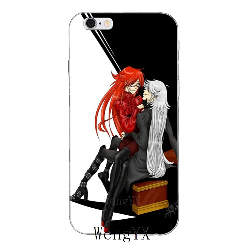 Kuroshitsuji black butler Grell Sutcliff прозрачный мягкий тонкий чехол из силикона для мобильного