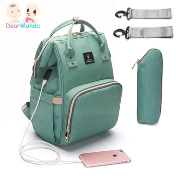 

DEARMONDA Baby Diaper Bag Mommy Stroller Bags USB Large Capacity Waterproof Nappy Bag Kits Mummy Maternity Travel Backpack