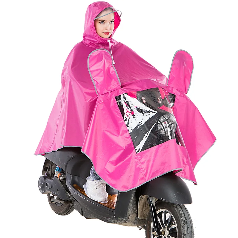 10.Thicken Big hat Motor Cycle Rain Coat Electrombile Women's Raincoat Waterproof Rain Poncho Men Windbreaker Polyester Motorcycle Raincoat