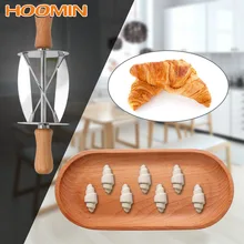 HOOMIN колесо тесто нож для теста из нержавеющей стали прокатки резак деревянная ручка для приготовления круассан хлеб торт выпечки инструменты