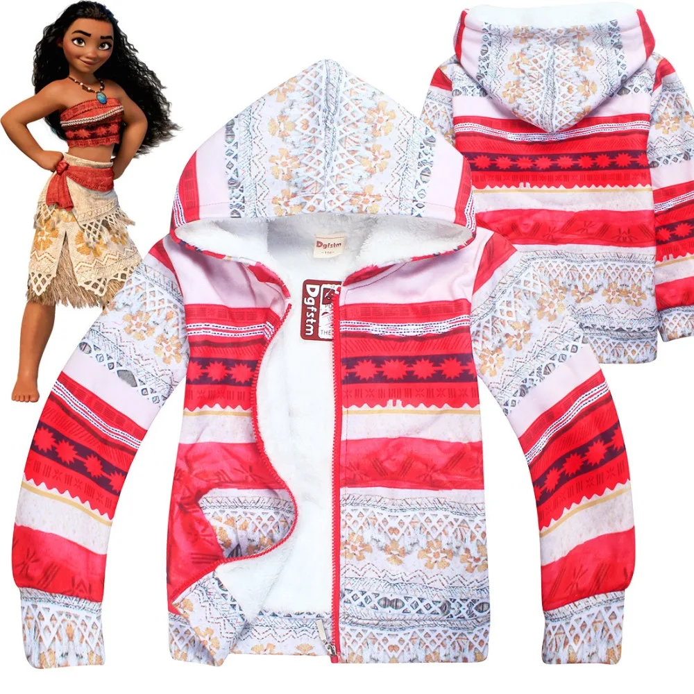 

New MOANA Maui Girl Winter Coat Spring Autumn Cartoon Hoodies Full Sleeve Casual Girl Sweatshirts Children Coats kids Clothing