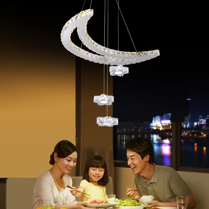 

led crystal chandelier lamp stars moon restaurant chandeliers bar creative personality LED art lamps