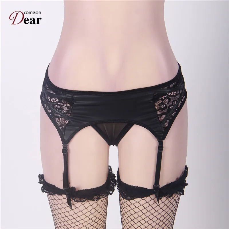 Comeondear Reggicalze Donna Sexy Faux Leather Garter Belt Plus Size Porte Jarretelle Sexy Garter Suspenders For Stockings PP5118