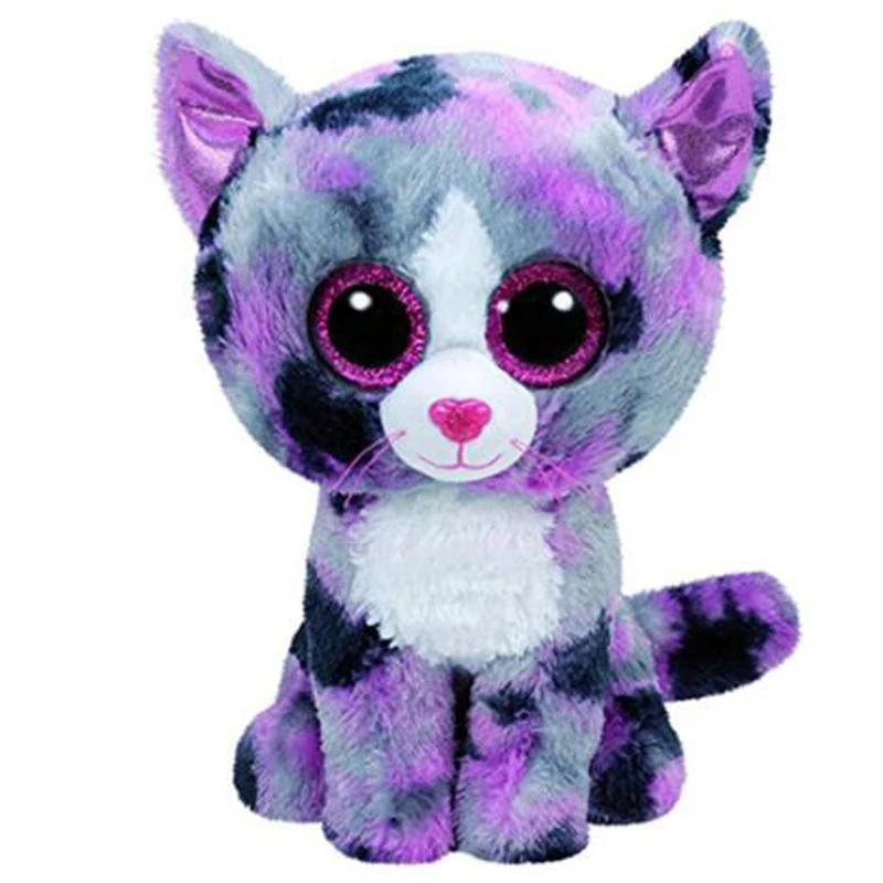 

Ty Beanie Boos Stuffed & Plush Animals Lindi the Gray Cat Toy 15cm