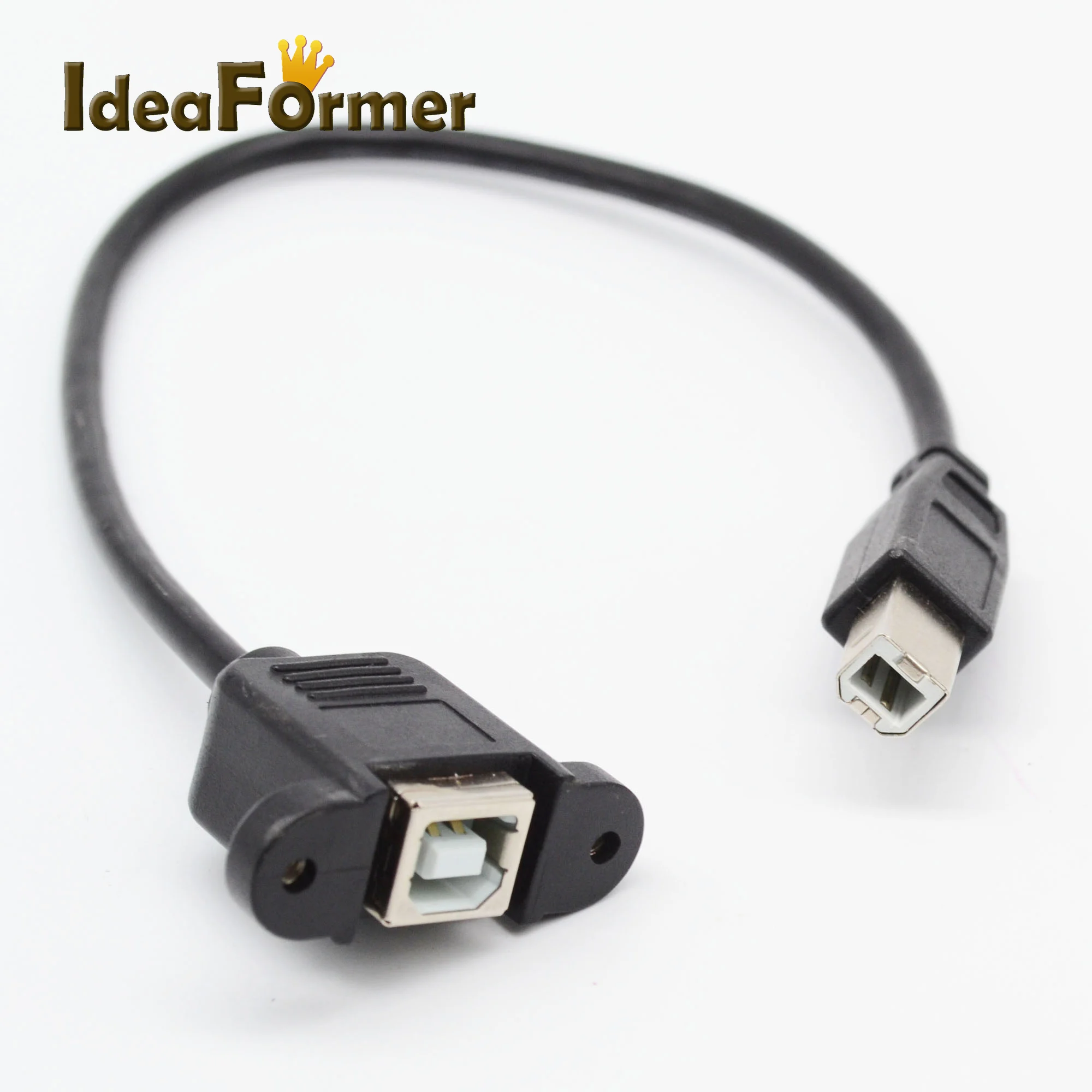 

USB 2.0 Type B Male to Female M/F EXTENSION Data Cable Panel Mount For Printer or 3D Printer Cable 30CM with Screw hole