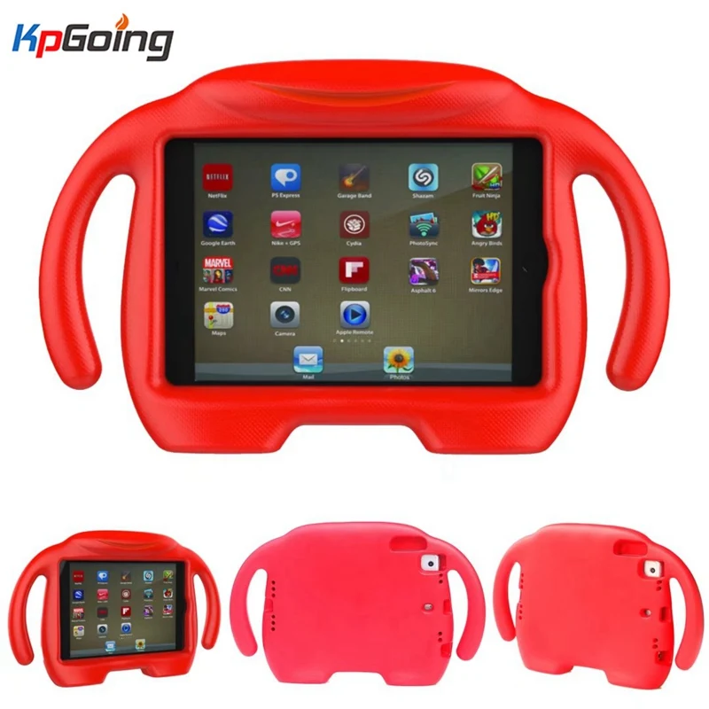 

Free Shipping Shockproof Silicone Kid Baby Safe Case for iPad Mini 1 2 3 4 Handles Stand Soft Cover Tablet Case for iPad mini 4