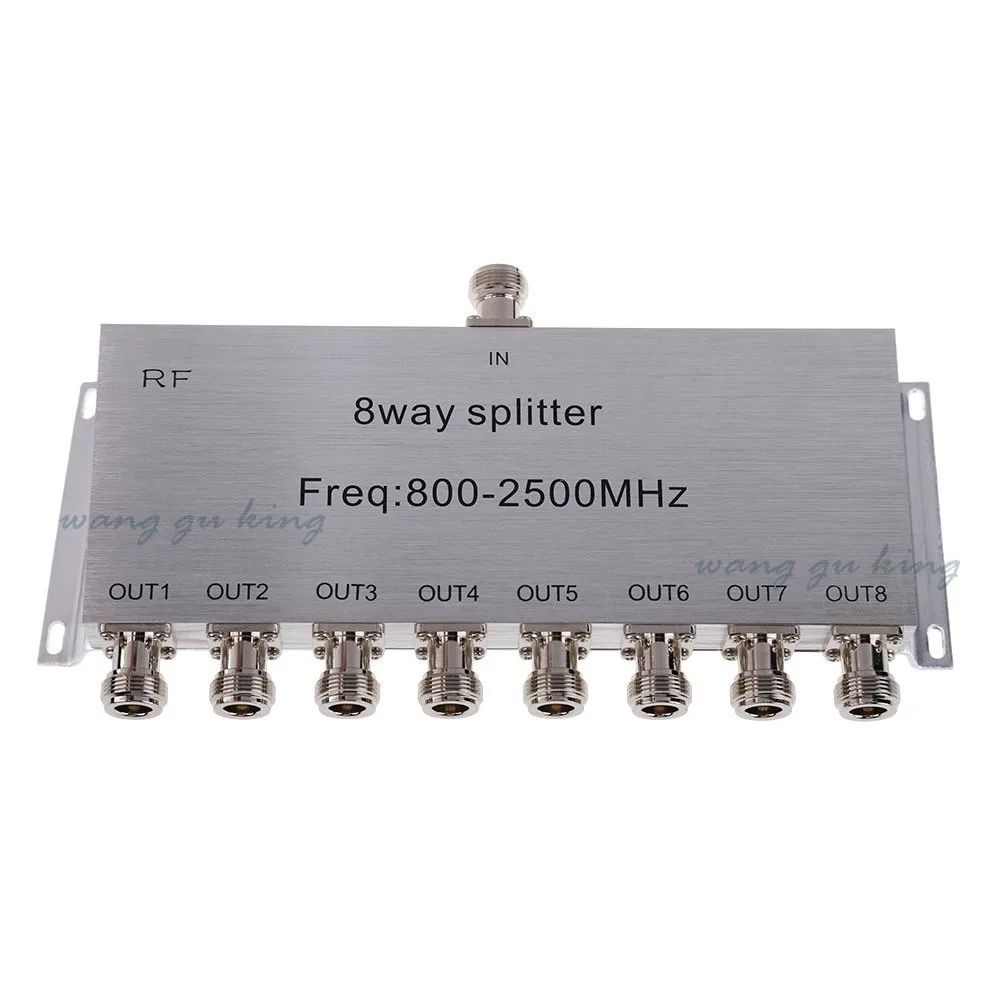 8-Way N Type Female Power Splitter 800-2500MHz Signal Booster Repeater Divider for 2g 3g 4g cdma gsm dcs pcs