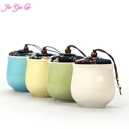 

JIA-GUI LUO Ceramic Tea Box Sealed Tank Dried Fruit Seed Coffee Beans Collection Portable Travel Tea Box D007