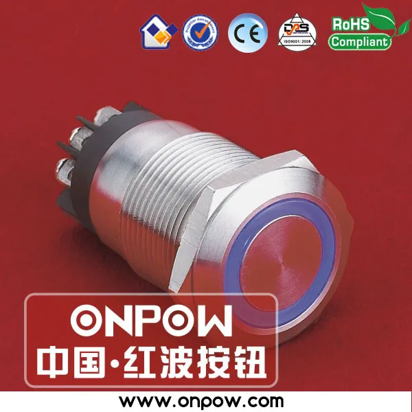ONPOW 19 мм из нержавеющей стали мгновенный кольцевой выключатель с подсветкой