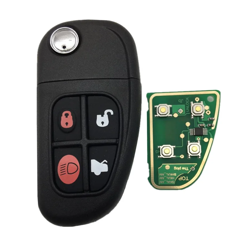 

433MHz Accessories Black Keyless Key Entry Uncut ID60 Transponder Replacement Spare Parts 4 button Fob Folding