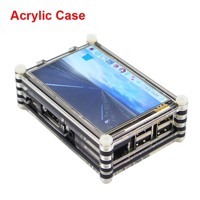 

New Raspberry Pi 3 Case 9 layer Acrylic Box Black / Red for 3.5 inch Touchscreen Display and Raspberry Pi kit