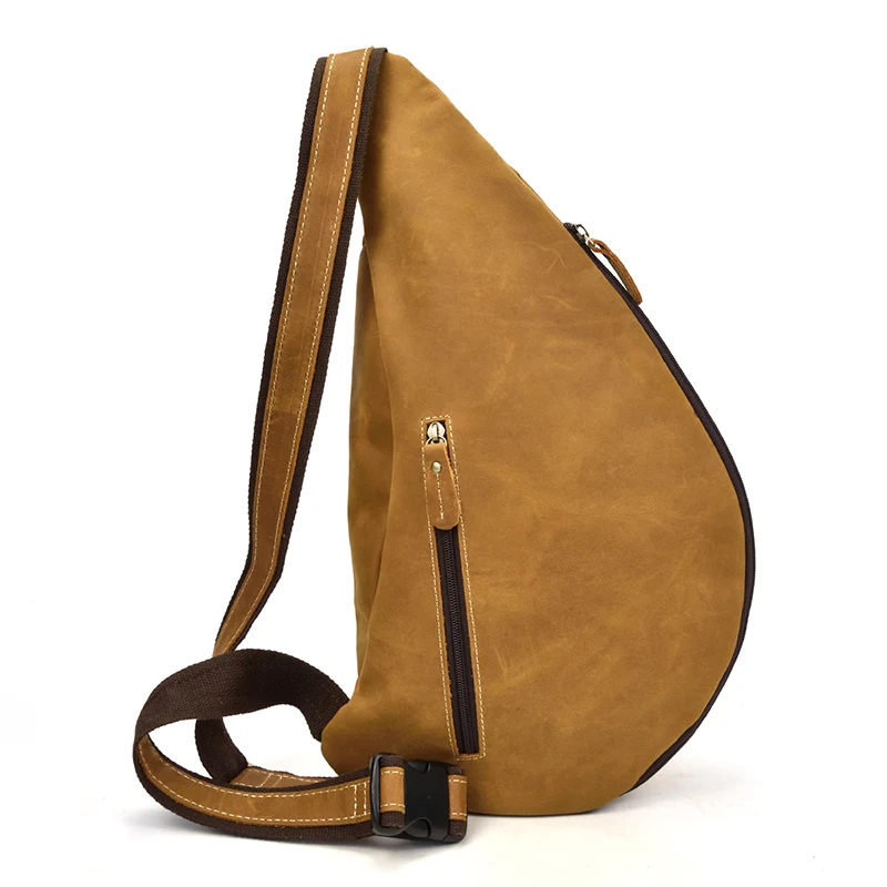 Для мужчин из натуральной кожи груди мешок Crazy Horse кожа большой Ёмкость сумка Повседневное Мужской езда сумка-мессенджер чехол для iPad слинг сумка