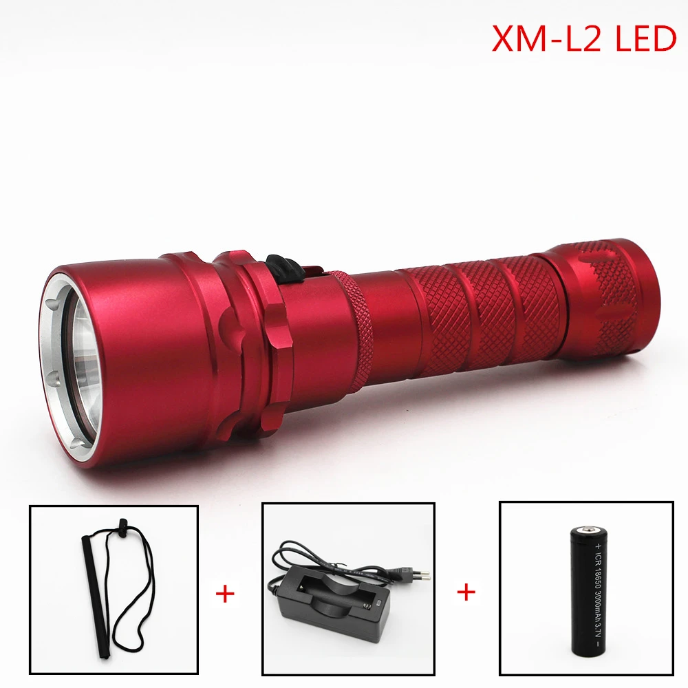

Diving Flashlight 1200 Lumen XM-L2 LED 100 meters diver Underwater Waterproof Torch Light Lamp