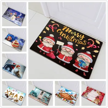 

LB 60*40 Funny Christmas And Happy New Year Family Gift Bathroom Door Floor Mat Kitchen Bedroom Toilet Rug For Art Living Room