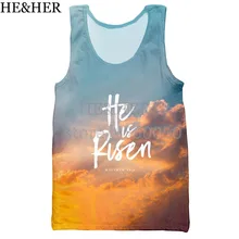 He is Risen Пасхальный 3D Печатный Топ на бретелях для мужчин модный крутой летний топ на бретелях для работы Мужские Женские топы топ на бретелях