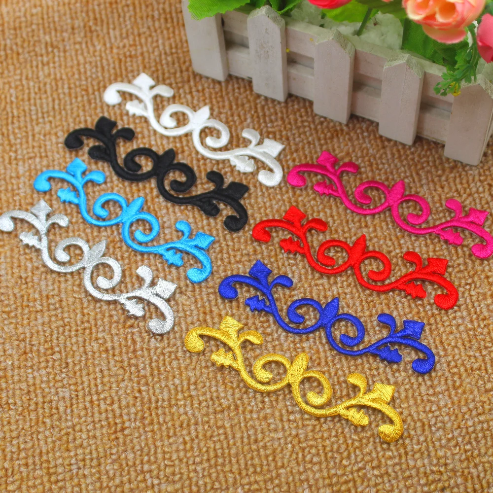 

Gold Cosplay Costumes Appliques 30 Pieces Golden Embroidery Patches Iron On Gold 10cm*3.5cm