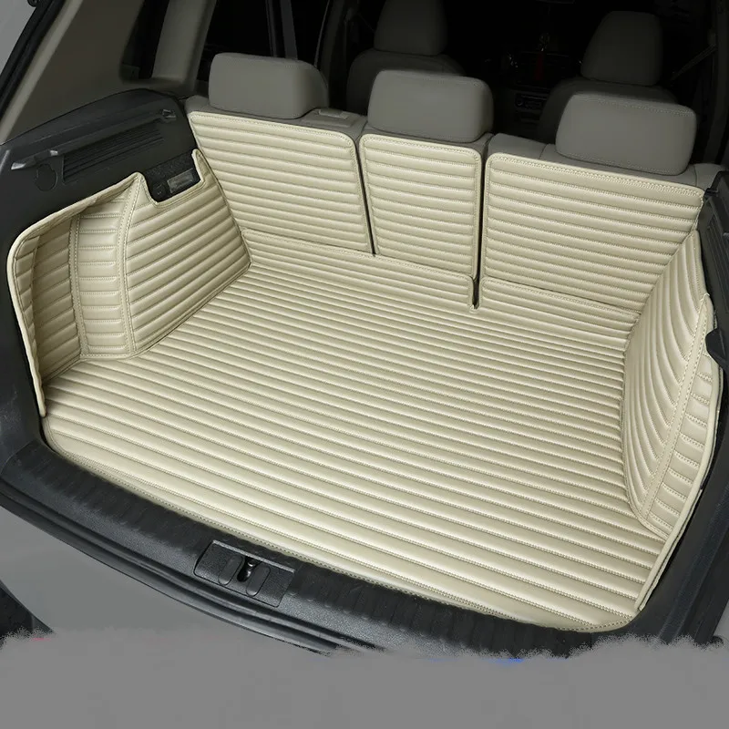 Full Covered Waterproof Boot Carpets Durable Custom Special Car Trunk Mats for MITSUBISHI ASX GALANT LANCER OUTLANDER GRANDIS - Color Name: Beige