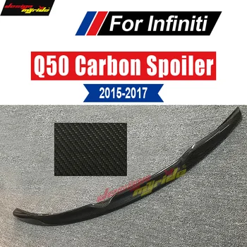 

For Infiniti Q50 Q50S Sedan Rear Trunk Spoiler Sundial -Style High-quality Carbon Fiber Rear Trunk Tail Lid Boot Lip Wing 15-17