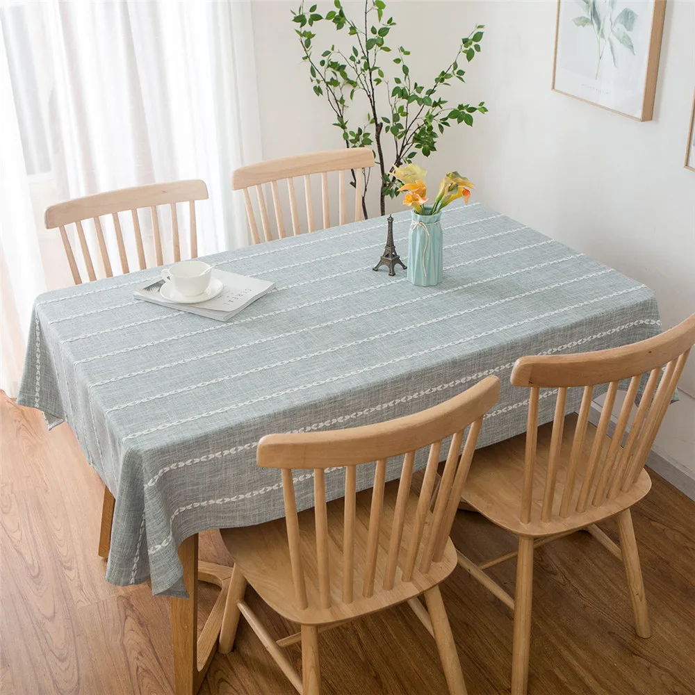 Nordic Stripe Style Cotton linen Tablecloth Rectangular Coffee Bar Restaurant Table Cloth Home Kitchen Dinning Table Cover Decor Nordic Stripe Style Cotton linen Tablecloth Rectangular Coffee Bar Restaurant Table Cloth Home Kitchen Dinning Table Cover Decor