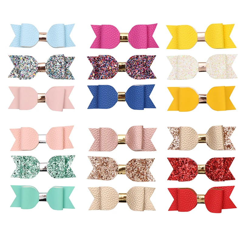 Girls-hair-accessories-set-Faux-Leather-bow-hair-clips-Felt-Glitter-hairpins-PU-Leather-Hairgrips-Sweet (1)