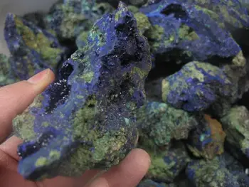 

wholesale Gem Blue azurite Crystal Cluster&Green malachite on Matrix Mineral Specimen