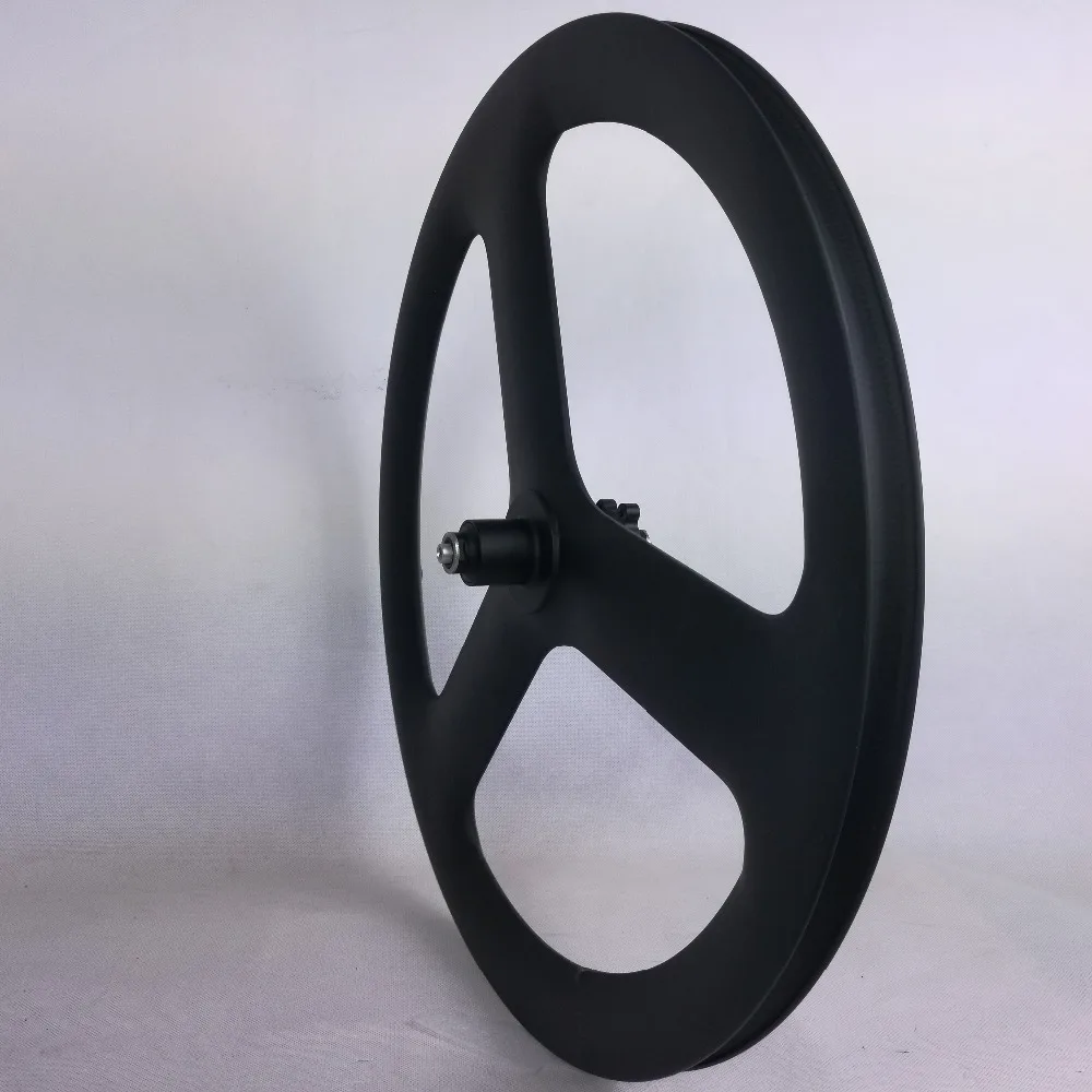 Discount new design 3 spoke 451 carbon wheels 451 tri spoke BMX carbon wheelset clincher wheels 11s fixed gear wheels 4