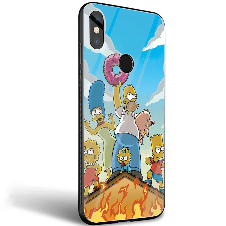 Стеклянный чехол Gerleek The Simpsons для Xiaomi Mi A1 A2 Redmi Note 8 Lite 9 5 6 7 Pro 6A 4X Pocophone