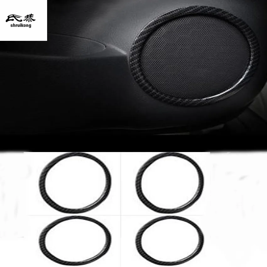

4pcs/Lot Car Sticker ABS Carbon Finber Grain Car Door Speaker Decoration Cover For 2014-2019 Nissan X-TRAIL Car Accessories