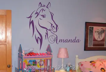 

Custom Name Text Horse Head Vinyl Wall Art Sticker Decal