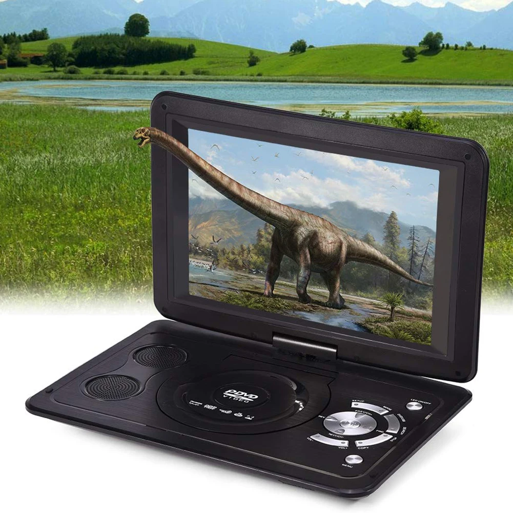 Домашний открытый автомобиль USB аккумуляторная батарея CD DVD плеер Портативный ТВ Игры 13,9 дюймов поворотный экран HD Mini lcd