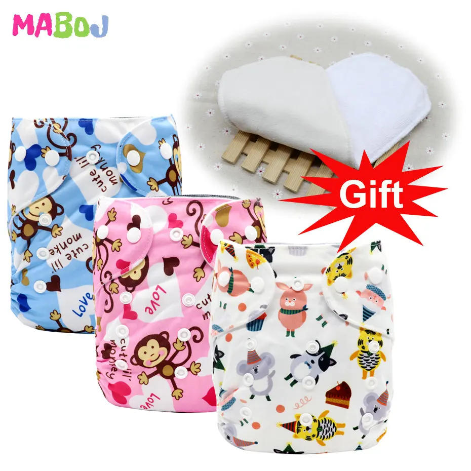 MABOJ Cloth Diapers Baby Pocket Cloth Diaper One Size Waterproof Nappy Reusable Cloth Nappies Set Washable Wholesale New - Цвет: PD5-4-8-1