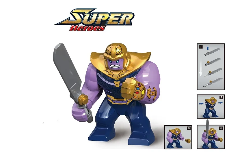 

20pcs Super Heroes Avengers Infinity War Thanos Iron Man Captain America Outrider Glaiva building blocks legoingly Baby Toys