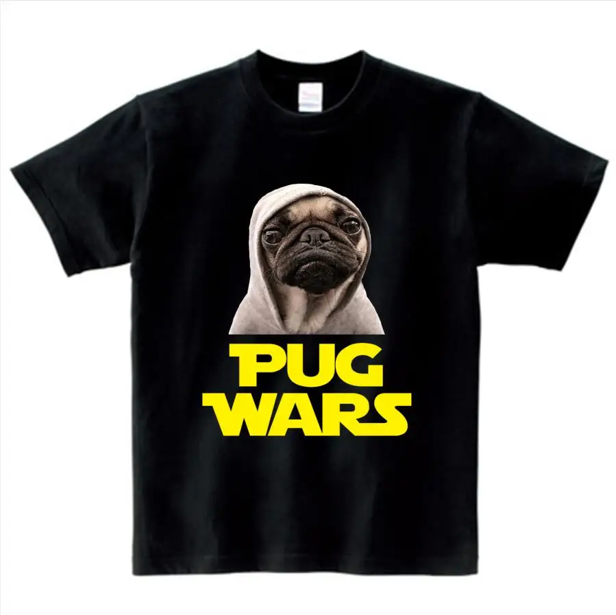 Высокое качество хлопок Чехол pug Life ткани с принтом; унисекс; детская футболка детская повседневная одежда с О-образным вырезом с коротким рукавом Футболка дизайн футболки для мальчиков - Цвет: black childreT-shirt