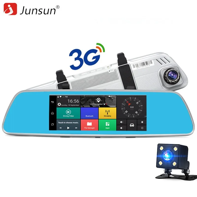 Junsun A760 3G Dual Lens Car DVR Mirror Video font b Camera b font 7 Android