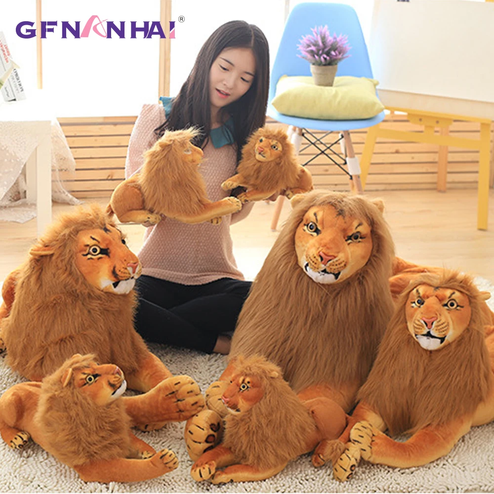 1pc 30/40/48cm Cute Lion Plush toy Simulation Animal Lion Dolls Home Decor Shooting props Toys Stuffed Soft Pillow for Boys Gift